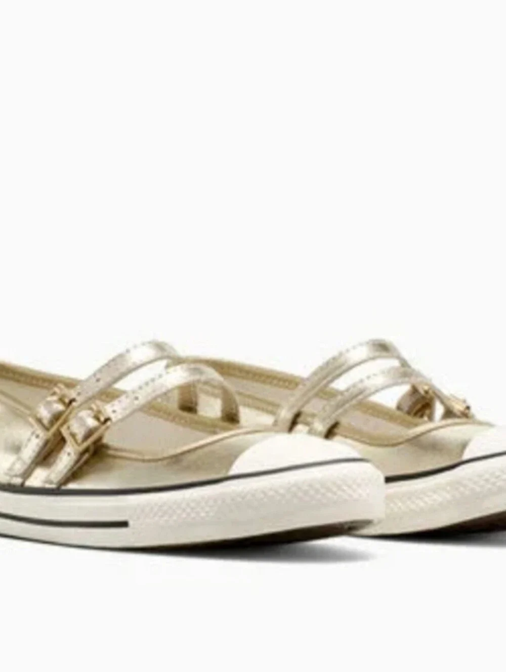 Converse  ALL STAR CHUCK TAYLOR Metallic Gold Mary Jane Sneakers - Picture 4 of 16